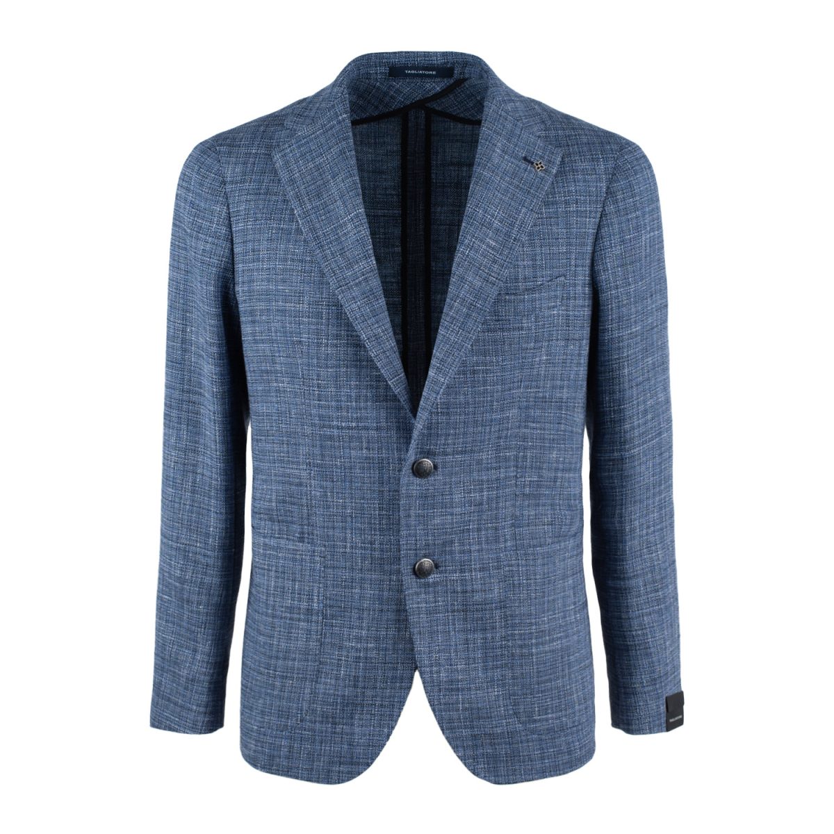 Blazer monopetto blu in lana vergine